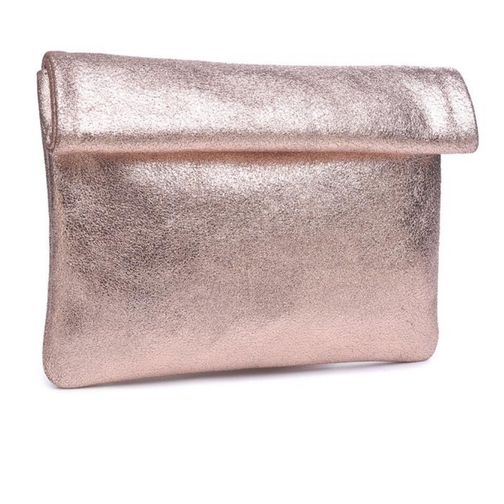 NEW Moda Luxe Gianni Rose Gold Metallic Clutch